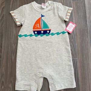 Ricrac & Ruffles - Windy Waters / Sail boat Romper (24m)
